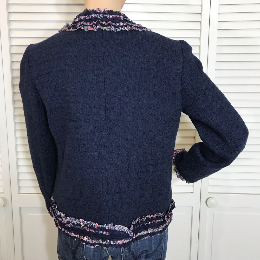J.Crew Lady Jacket with Liberty Trim Navy Blue Size 8 - Picture 10 of 15